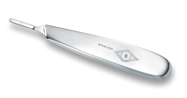 #6 Economy Stainless Steel Scalpel Handle with Comfort Grip — #6 ECONOMY STAINLESS STEEL COMFORT GRIP SCALPEL HANDLE