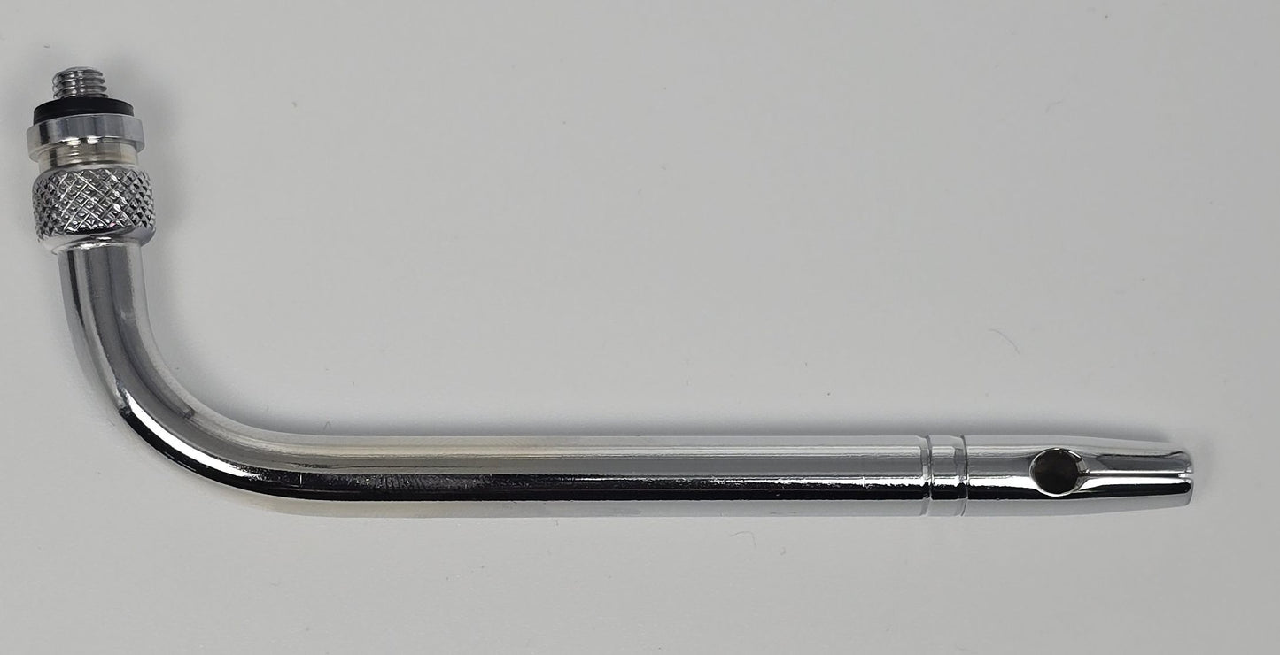 104 Carotid Tube Arterial Tube 4" Curved Threaded Hub Indented Tie-off