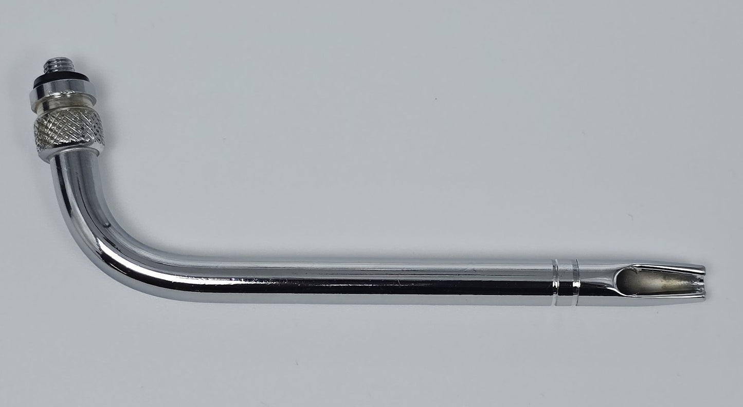 11003 Arterial Tube 4" Curved Threaded Hub Indented Tie-off