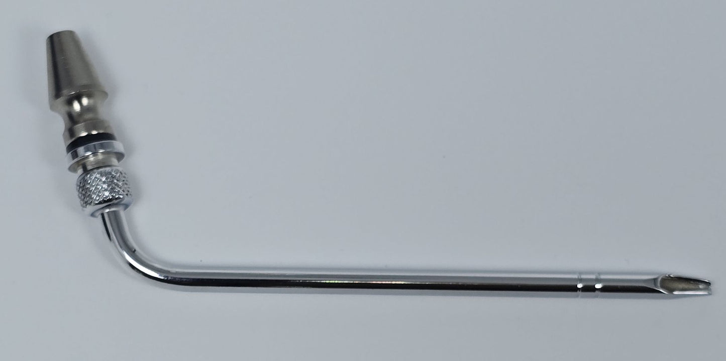 11005 Arterial Tube 4" Curved Threaded Hub Indented Tie-off Full-Flow