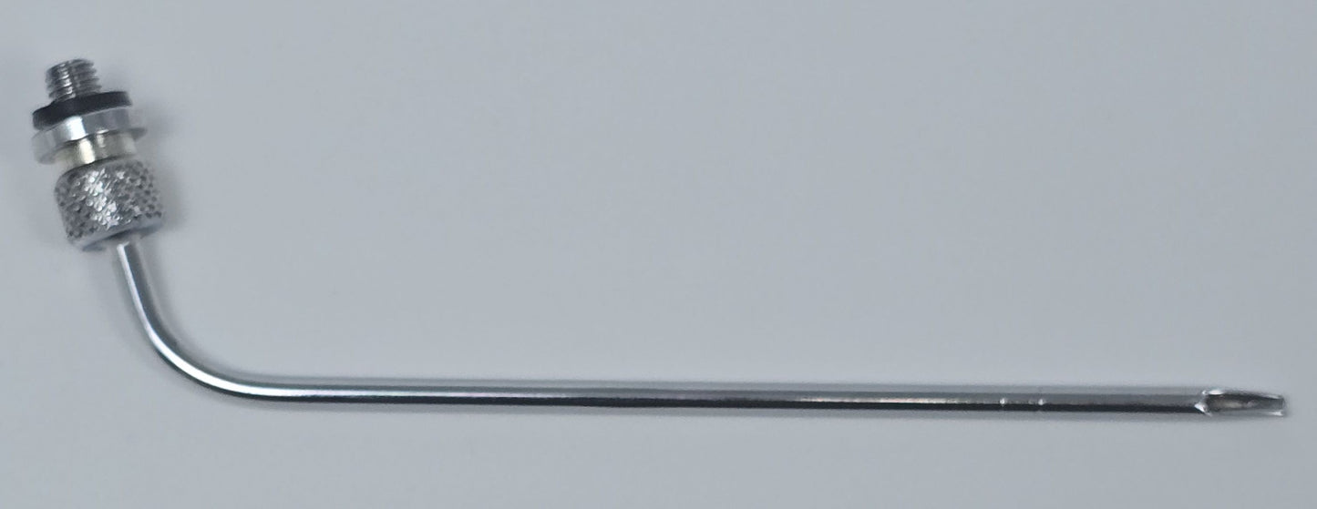 11007 Arterial Tube 4" Curved Threaded Hub Indented Tie-off Full-Flow