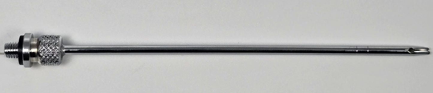 906 Arterial Tube 4" Straight Threaded Hub Indented Tie-off Slotted Vent