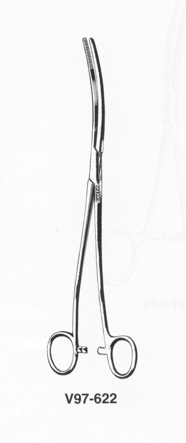 V97-622 Bozeman Dressing Forceps - 10.5 in, Double Curved — 503