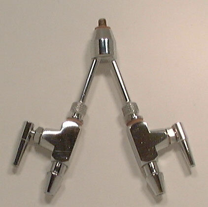 619 Threaded Y-Stopcock with Dual Outlets — 619 Thd Y with Stopcocks