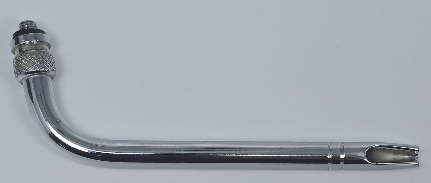 11001 Arterial Tube 4" Curved Threaded Hub Indented Tie-off Full-Flow