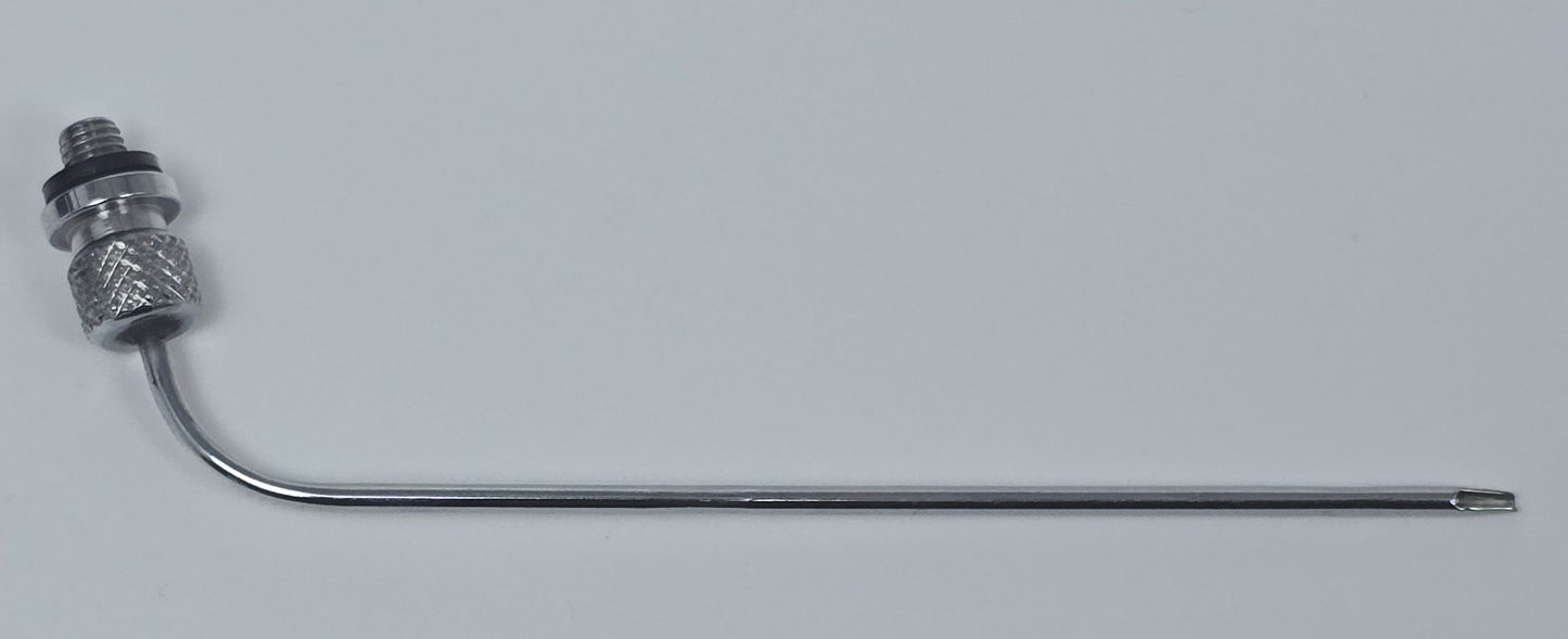 11009 Arterial Tube 4" Curved Threaded Hub Indented Tie-off Full-Flow