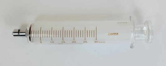 39 cc Glass Hypodermic Syringe Without Needles — 39 Glass Hypo W/OUT Needles 30 CC